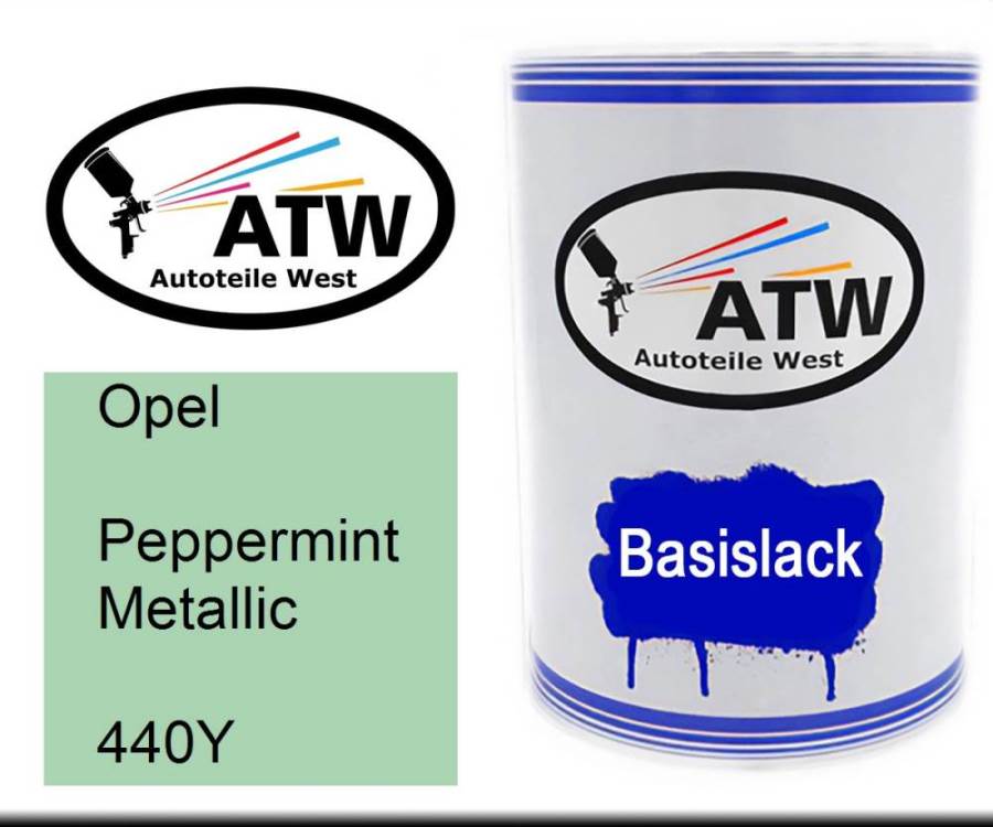 Opel, Peppermint Metallic, 440Y: 500ml Lackdose, von ATW Autoteile West.